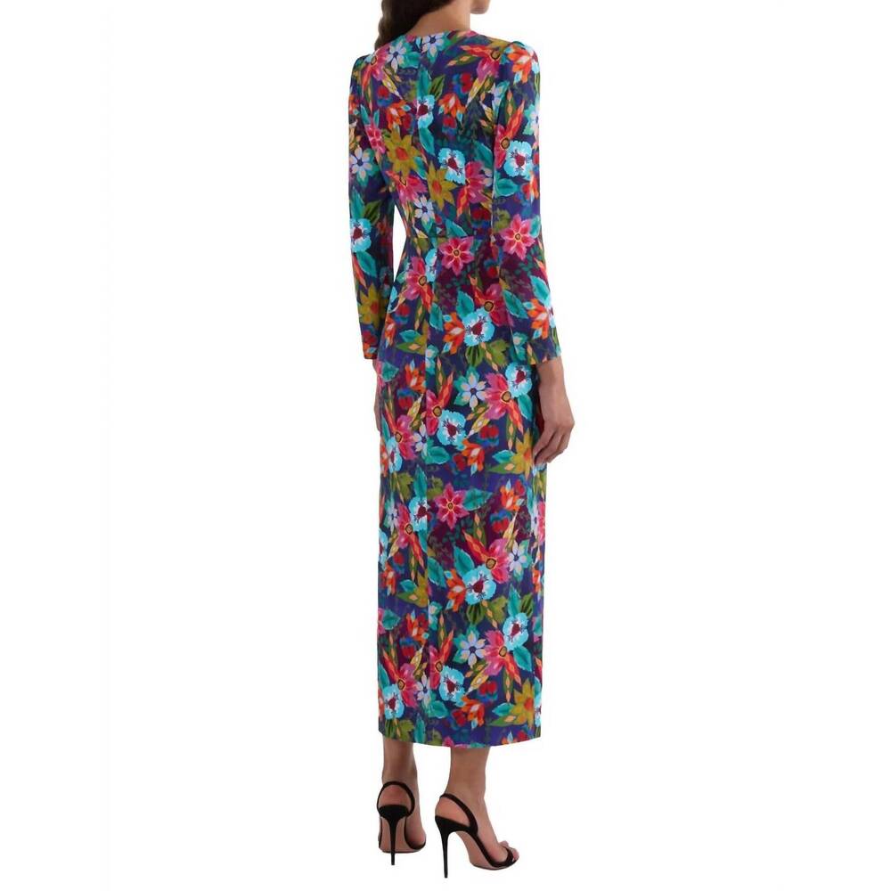 NEW SALONI feminine front slit jinx dress in stellate/black - Picture 2 of 4